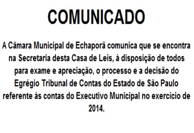 Contas-2014 do Executivo Municipal 